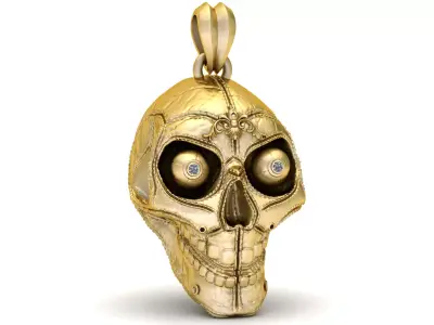 Gold Skull Pendant 3D print model