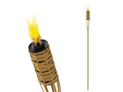 Bungalow torch bamboo BLENDER 3D Model Cycles 3D model