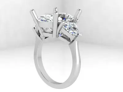 3 Stone Basket Setting Ring 4178 3D print model