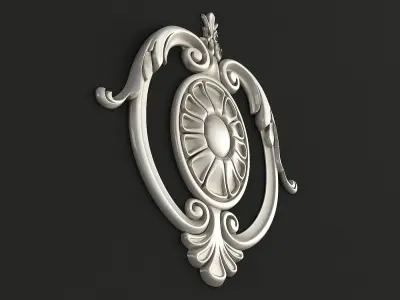 Carved decor central 3D model 3D model