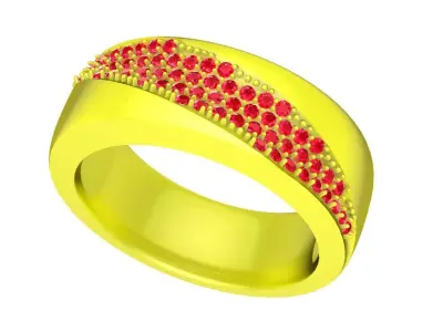 luxury korean diamond women band ring 4504 3D print model