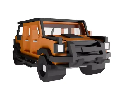 Jeep car 3d model  Low-poly 3D model