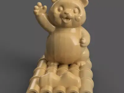 Cute smiled panda Phone Holder 3D print model