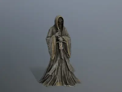 Dark statue Low-poly 3D model