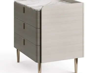 Light Luxury Marble Bedside GG41 3 Drawers  3D model