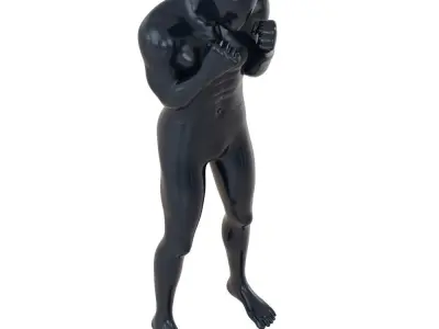 Male mannequin stands like a boxer 146 3D model