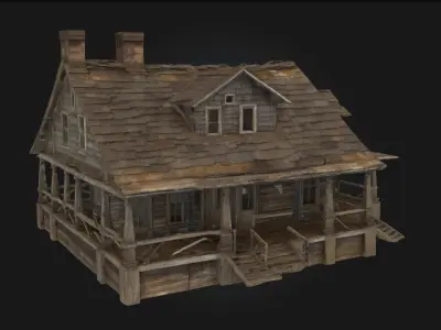 Rustic Cabin  Wilderness Shelter with Timeless Simplicity 3D model