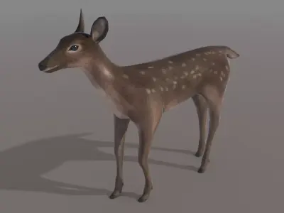 Low-poly Animated Deer Low-poly 3D model