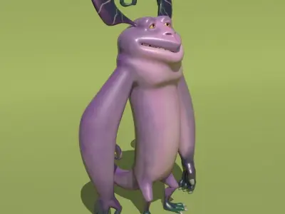 Purple Monster Low-poly 3D model