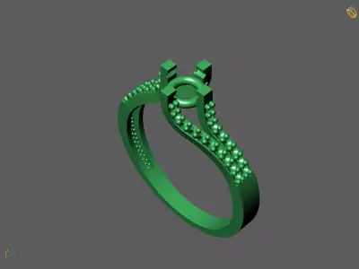 Solitaire Engagement Ring Diamond Women Ring Stone 3D print STL 3D print model
