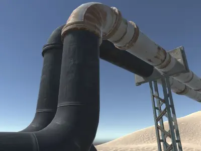 Pipeline Modular Set Low-poly 3D model