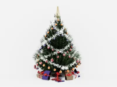 3D Christmas Tree in a pot 5 Happy New Year Corona 3D model
