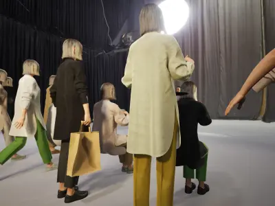 Modular Character - Asian Casual Woman - FF2 Low-poly 3D model