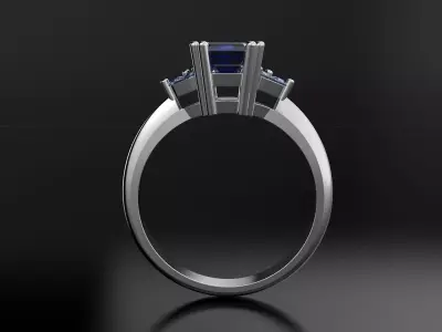 Emerald ring for women 3D print model