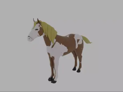 low poly horse rigged Low-poly 3D model