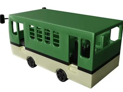 Fabulous Bus Toy Low-poly 3D model