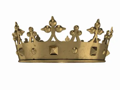 Golden Scratched Crown 3D model