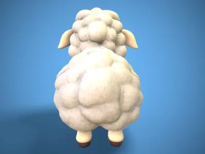 cartoon little sheep Low-poly 3D model