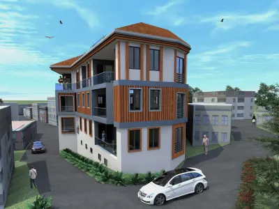 A Building in Mugla City Low-poly 3D model