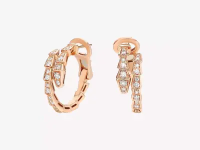 BULGARI - SERPENTI VIPER - EARRINGS - SEMI DIAMOND PAVED 3D print model