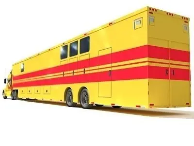 Yellow Race Car Transporter 3D model