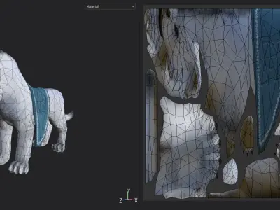 White tiger Low-poly 3D model