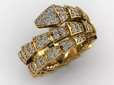 Snake ring Bul 3D print model