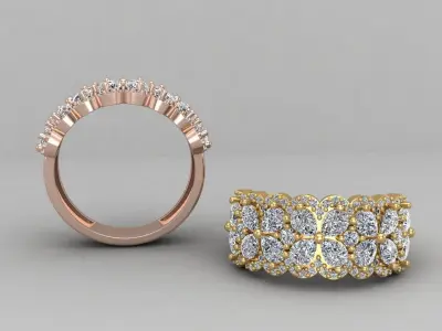 Flower ring 122-MW 3D print model