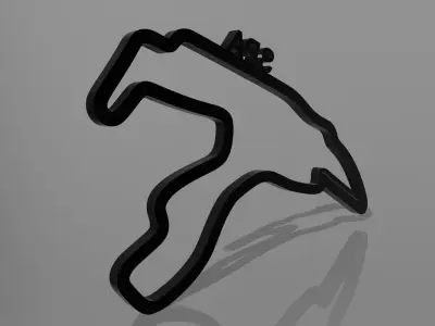 F1 SPA Race Track Wall Art Decor STL OBJ FBX File  Fusion 360 3D print model