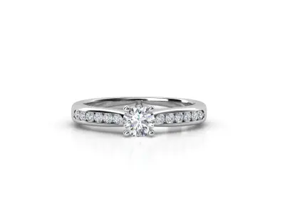 ZDR0107 diamond engagement ring gold 3D print model