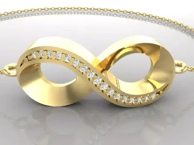 Bracelet B2 The luxury female bracelet with gem 3D print model