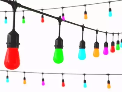 String Christmas Lights V9 Low-poly 3D model