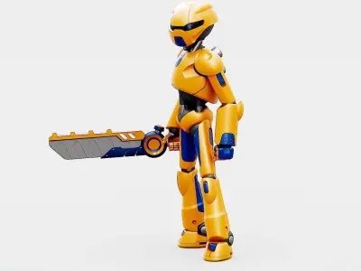 BATLE DROID RF-800 Rigged for Unreal Engine - Unity - MIXAMO 3D model