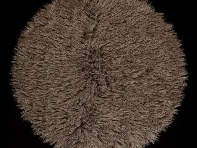 Round rug Flokati 01 3D model