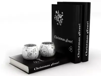 Books With Candles 3D model