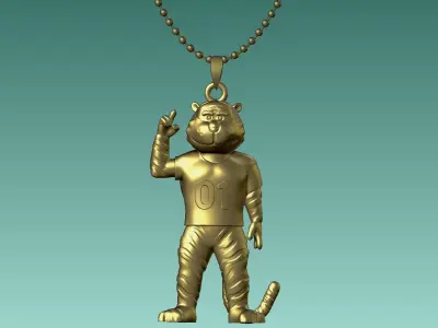 NCAA - Necklaces AUBURN TIGERS - Hanging Figurine - 3D print 3D print model