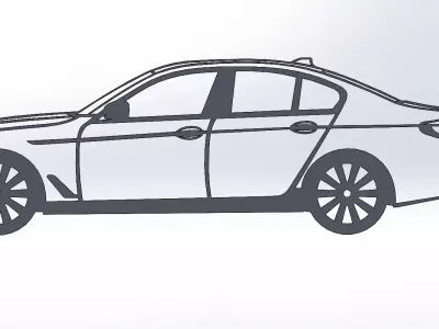 Sport Car 520 2D Figure  3D print model