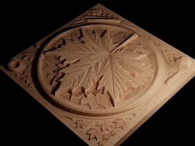 Maple Leaf CNC 3d Print High Relief Sand Casting 3D print model