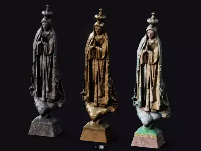 Our Lady Of Fatima Statues Low-poly 3D model