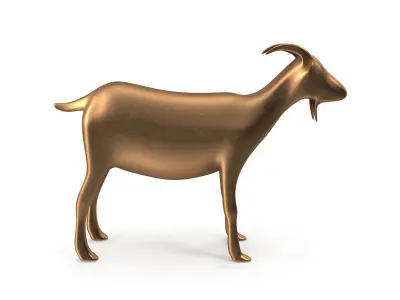 Goat-PBR golden goat Low-poly 3D model