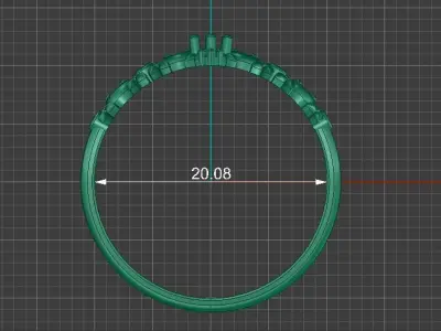 Floral ornament engagement ring 3D print model 3D print model