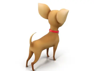 Cartoon dog chihuahua Low-poly 3D model