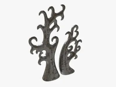 Abstract Tree Ceramic Figurine Set 06 v3 3D model