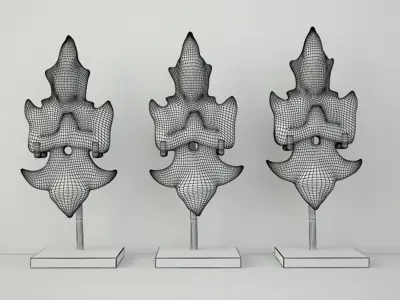 19th-C Thai Gilded Angels 3D model