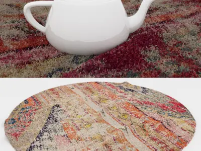 Round Rug Set 228 3D model