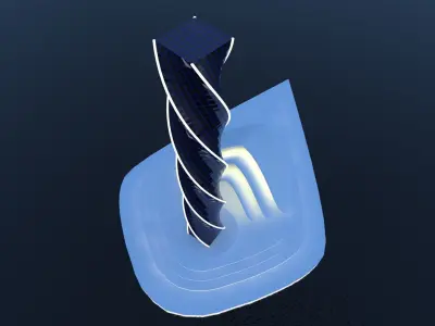 futuristic building Low-poly 3D model