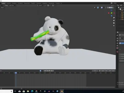A panda computer screen showing cow 3D model