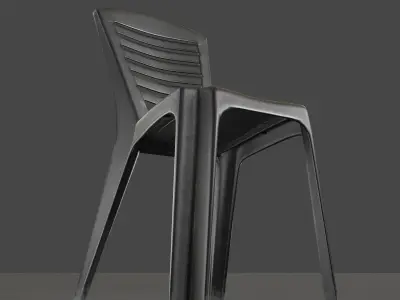 Stackable Plastic Chair Low-poly 3D model
