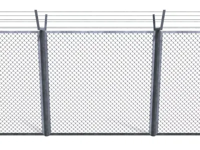 Low Poly Modular Fence 9 Low-poly 3D model