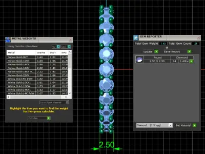U Shaped Eternity Ring 2 point 5 mm stone size swiss 14 and EU54 3D print model
